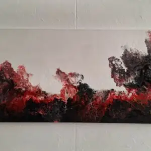 Pintura abstrata grande formato Ascensao Vermelha por Lidia de Almeida